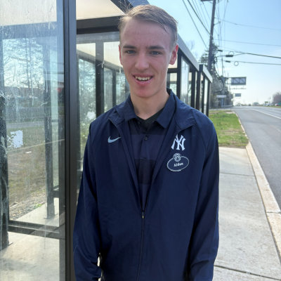 Aidan working at the New York Yankees through Employment Training